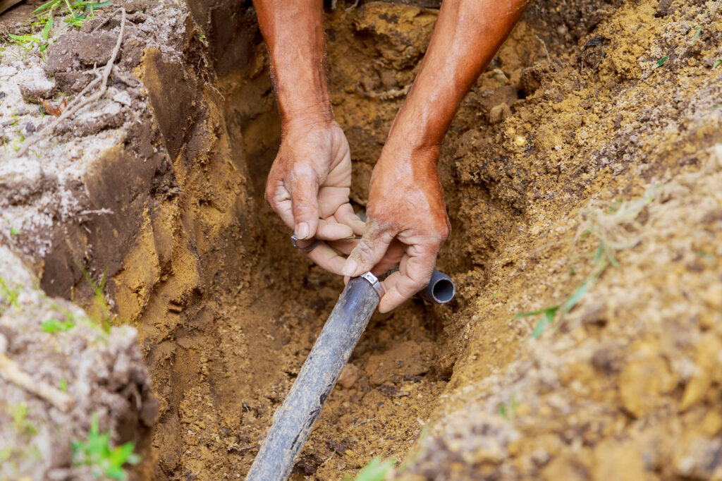 Installation of undgerground sprinkler